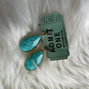 Pretty turquoise color dangle earrings